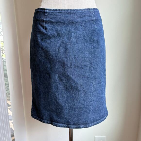GAP Stretch Denim Skirt Blue Classic Straight Pencil Size 8 Y2K - Picture 3 of 6